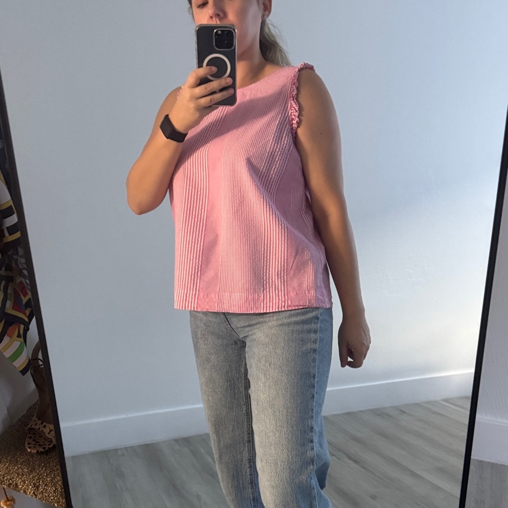 Vineyard Vines Pink Textured Tank Top